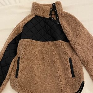 Abercrombie & Fitch Tan and Black Teddy Jacket